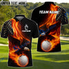 BlueJose Golf Eagle Flag Flame Personalized Name, Team Name 3D Shirt (4 Colors)