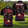 BlueJose Golf Gothic Skull & Rose Personalized Name, Team Name 3D Shirt (4 Colors)