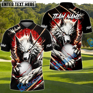BlueJose Golf Bloody Wolf Personalized Name, Team Name 3D Shirt (4 Colors)
