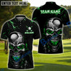 BlueJose Golf Thunder Lightning Skull Personalized Name, Team Name 3D Shirt (4 Colors)