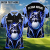 BlueJose Golf Angry Wolf Personalized Name, Team Name 3D Shirt (6 Colors)