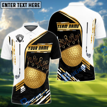 BlueJose Golf Champion Golden Personalized Name, Team Name 3D Shirt (6 Colors)