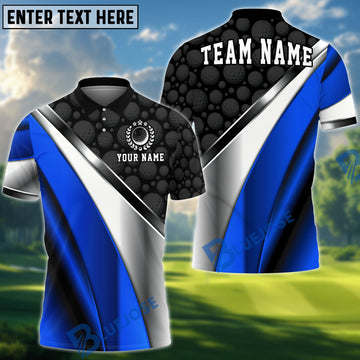 BlueJose Golf Metallic Plate Pattern Personalized Name, Team Name 3D Shirt (6 Colors)