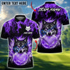 BlueJose Disc Golf Flaming Wolf Design Personalized Name, Team Name 3D Shirt (4 Colors)