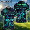 BlueJose Disc Golf Neon Funny Character Personalized Name, Team Name 3D Shirt (4 Colors)