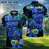 BlueJose Disc Golf Bear Scary Teddy Graffiti Style Personalized Name, Team Name 3D Shirt (4 Colors)