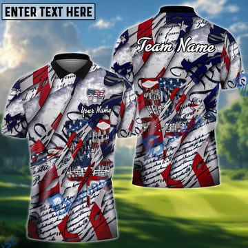 BlueJose Disc Golf American Patriot Customized Name, Team Name 3D Shirt