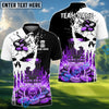 BlueJose Disc Golf Punished Skull Flame Personalized Name, Team Name 3D Shirt (4 Colors)