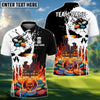 BlueJose Disc Golf Punished Skull Flame Personalized Name, Team Name 3D Shirt (4 Colors)