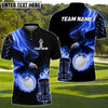 BlueJose Disc Golf Eagle Flag Flame Personalized Name, Team Name 3D Shirt (4 Colors)
