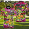 BlueJose Disc Golf Graffiti Cute Dinosaur Personalized Name, Team Name 3D Shirt (4 Colors)