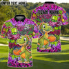 BlueJose Disc Golf Graffiti Cute Dinosaur Personalized Name, Team Name 3D Shirt (4 Colors)