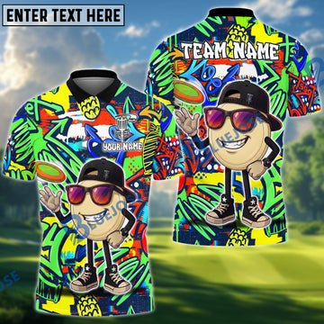 BlueJose Disc Golf Beer Crown Disc Tee Funny Bar Personalized Name, Team Name 3D Shirt (6 Colors)