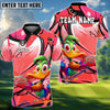 BlueJose Disc Golf Cartoon Duck Graffiti Personalized Name, Team Name 3D Shirt (4 Colors)