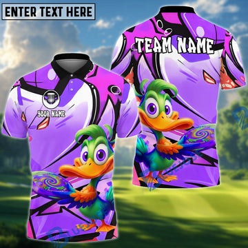 BlueJose Disc Golf Cartoon Duck Graffiti Personalized Name, Team Name 3D Shirt (4 Colors)