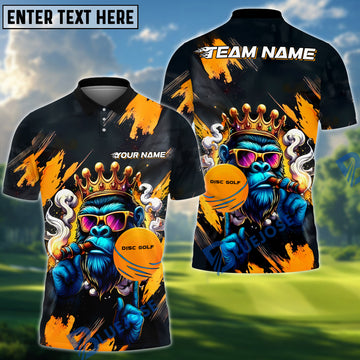 BlueJose Disc Golf King Ape Personalized Name, Team Name 3D Shirt (4 Colors)
