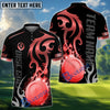 BlueJose Disc Golf Flame Premium Pattern Personalized Name, Team Name 3D Shirt (6 Colors)