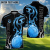 BlueJose Disc Golf Flame Premium Pattern Personalized Name, Team Name 3D Shirt (6 Colors)