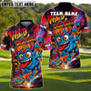 BlueJose Disc Golf Crazy Monster Graffiti Personalized Name, Team Name 3D Shirt (4 Colors)