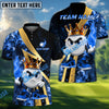 BlueJose Disc Golf Royal Flames King Character Personalized Name, Team Name 3D Shirt (4 Colors)