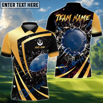 BlueJose Disc Golf Metallic Break Glass Personalized Name, Team Name 3D Shirt (6 Colors)
