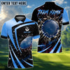 BlueJose Disc Golf Metallic Break Glass Personalized Name, Team Name 3D Shirt (6 Colors)