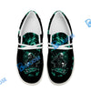 BlueJose Billiards Skull Fire White Canvas Loafer Shoes (4 Colors)