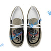 BlueJose Eagle Retro American Flag Billiard White Canvas Loafer Shoes