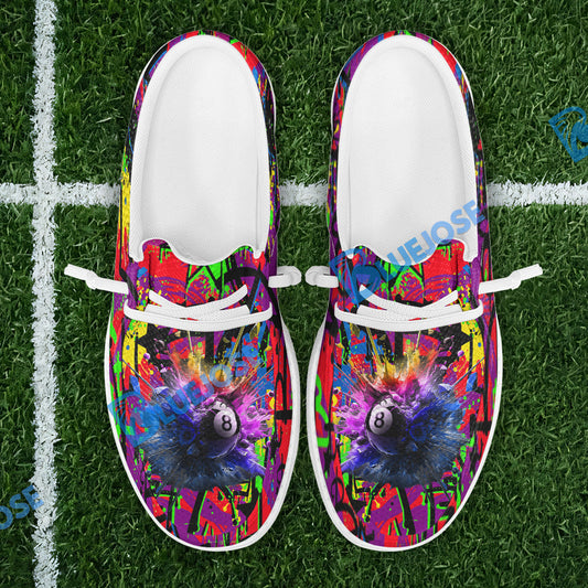 BlueJose Billiards 8 Ball Graffiti Explosion Paint Mesh Dude Shoes (4 Colors)
