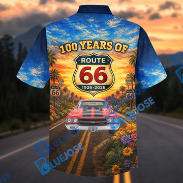 BlueJose Personalized Photo 100 Years of Route 66 Mother of Road Hawaii Shirt