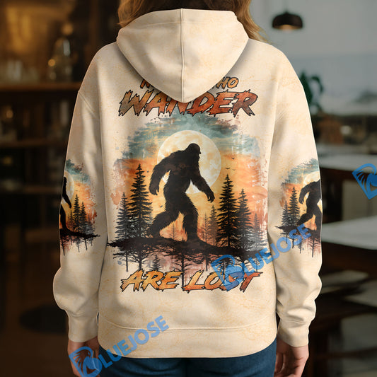 BlueJose Bigfoot Not All Who Wander Are Lost 3D Shirts