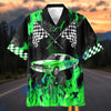Bluejose Personalized Car "American Muscle Heritage" Flames Mustang Hawaiian Shirt