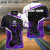 BlueJose Bowling And Pins Basic Smoke Customized Name, Team Name 3D Shirt (4 Colors)