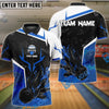 BlueJose Bowling And Pins Basic Smoke Customized Name, Team Name 3D Shirt (4 Colors)