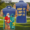 BlueJose Grip It Rip It Sip It Men's Funny Golf Shirts, Custom Name & Team Name 3D Shirts