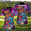 BlueJose Disc Golf Crazy Monster Graffiti Personalized Name, Team Name 3D Shirt (4 Colors)