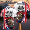 BlueJose Darts United Kingdom UK Flag Dartboard Style Personalized Name, Team Name Shirt