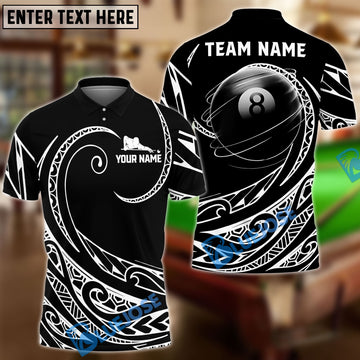 BlueJose Billiards Ball 8 Tribal Spin Personalized Name, Team Name Unisex Shirt