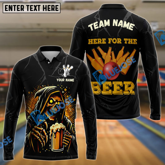 BlueJose Bowling Grim Reaper Beer Personalized Name, Team Name 3D Shirt