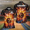 BlueJose Bowling And Pins Flaming Inferno Strike Customized Name, Team Name 3D Shirt (4 Colors)