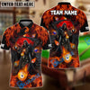 BlueJose Billiards Ball 8 & 9 Grim Reaper Fire Design Personalized Name Shirt (4 Colors)