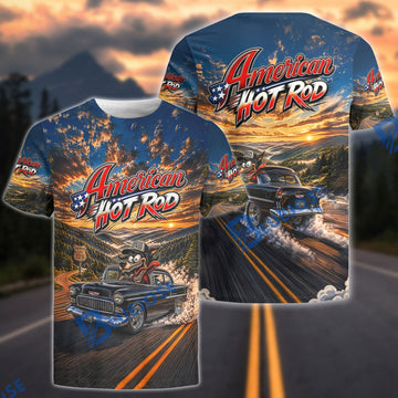 BlueJose American Hot Rod Vintage Racing T-Shirt