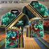 BlueJose Bowling And Pins Royal Fireball Gold Stripe Design Customized Name, Team Name 3D Shirt (4 Colors)