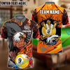 BlueJose Billiards Ball 9 Eagle Claw Firestorm American Flag  Personalized Name Shirt (4 Colors)