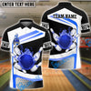 BlueJose Bowling And Pins Golden Flaming Strike Customized Name, Team Name 3D Shirt (4 Colors)