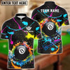 BlueJose Billiards Ball 8 Paint Color Customized Name, Team Name 3D Shirt