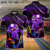 BlueJose Bowling And Pins Zombie Neon Glow Customized Name, Team Name 3D Shirt (4 Colors)