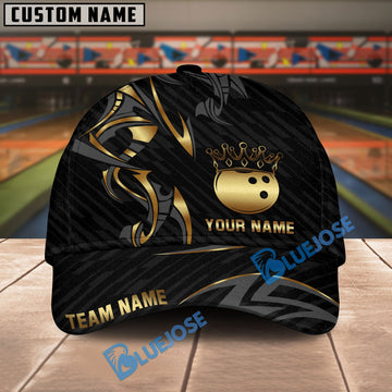 BlueJoses Bowling Golden Crown Multicolor Personalized Name Cap