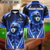 BlueJose Billiards Flaming 8-Ball Cool Style Personalized Name, Team Name Unisex Shirt (4 Colors)