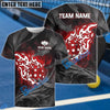 BlueJose Pickleball Ball Fire Flame Customized Name 3D Shirt (4 Colors)